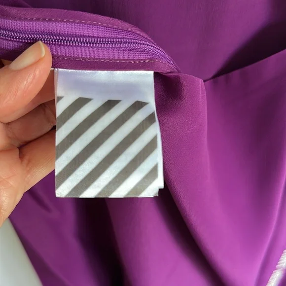 Off-White Purple “Floral Print Here” Asymmetrical Silk-blend Cocktail Dress - Picture 11 of 13